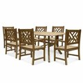 Vifah Renaissance Outdoor 7-piece Hand-scraped Wood Patio Dining Set V1300SET9